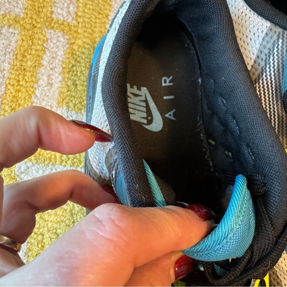 Nike Air Max Lunar 90 running shoes - Black and Neon Green & blue rare - Picture 9 of 12